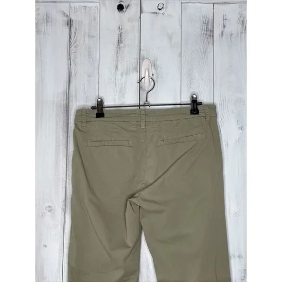 WOMENS FRANK & EILEEN WICKLOW CHINO CROPPED RAW EDGE TWILL PANTS LIGHT GREEN 2